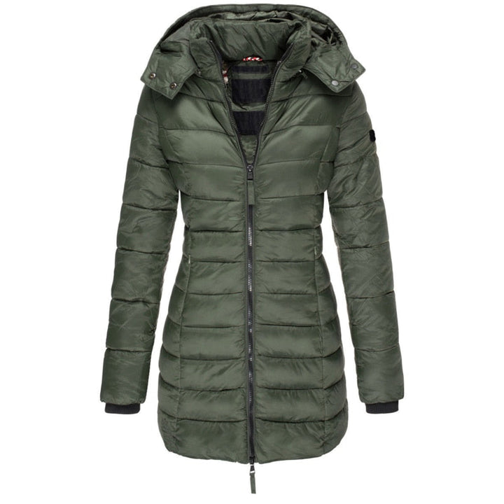 Women's Parka with Hood and Down Filling - Elena-Green-S-State of Style
