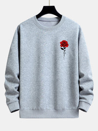 Women's Rose Print Sweatshirt - Amelia-Grey-S-State of Style