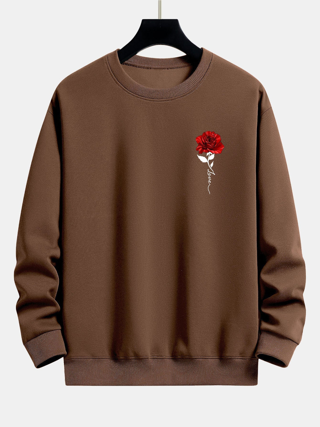 Women's Rose Print Sweatshirt - Amelia-White-S-State of Style
