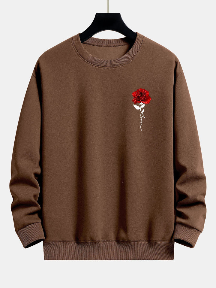 Women's Rose Print Sweatshirt - Amelia-White-S-State of Style