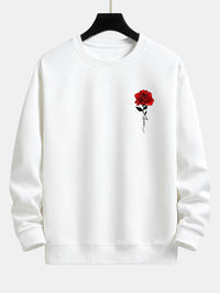Women's Rose Print Sweatshirt - Amelia-White-S-State of Style