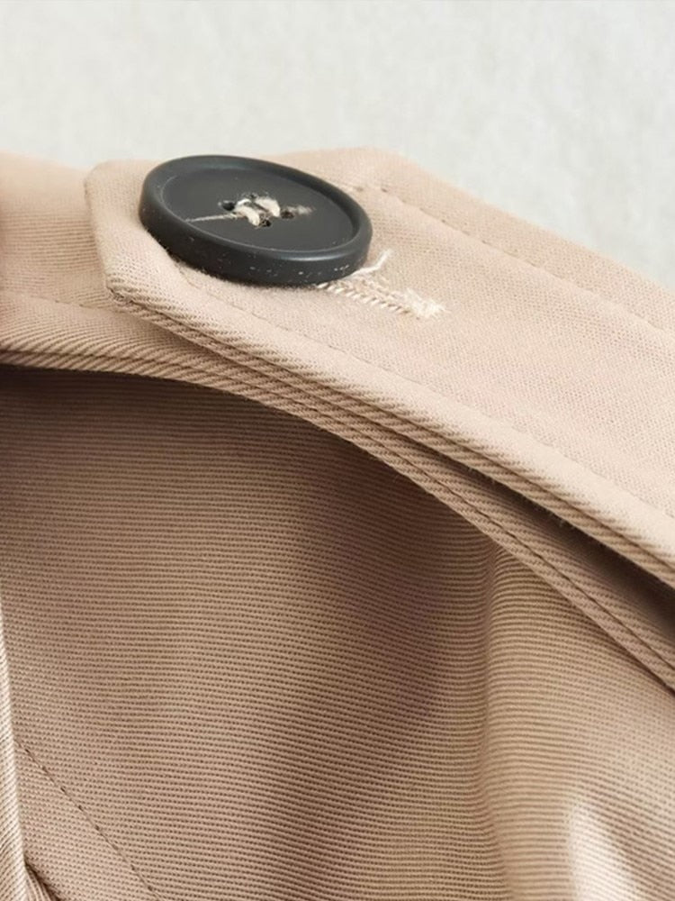 Women's Short Beige Trench Coat | Stylish and Versatile-Beige-S-State of Style