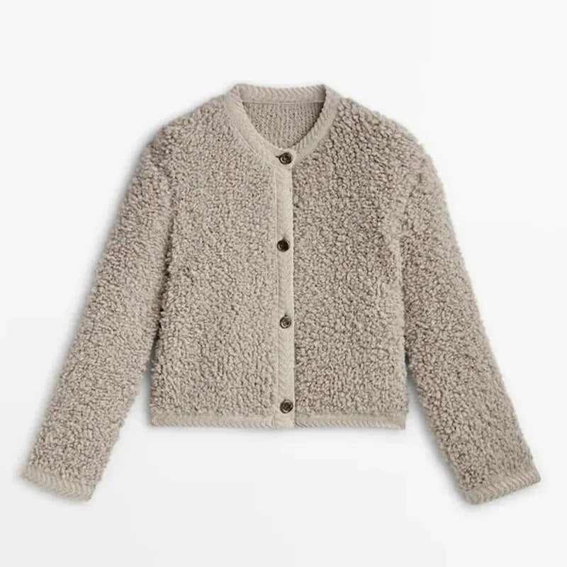 Women's Teddy Jacket - Aurora-Khaki-S-State of Style