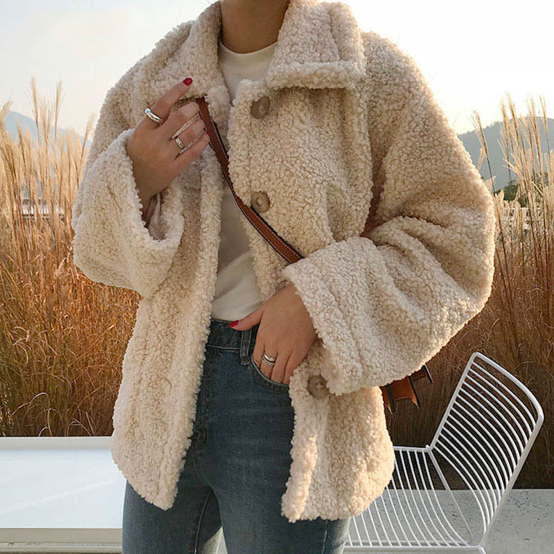 Women's Teddy Jacket | Cosy and Chic-Beige-M-State of Style