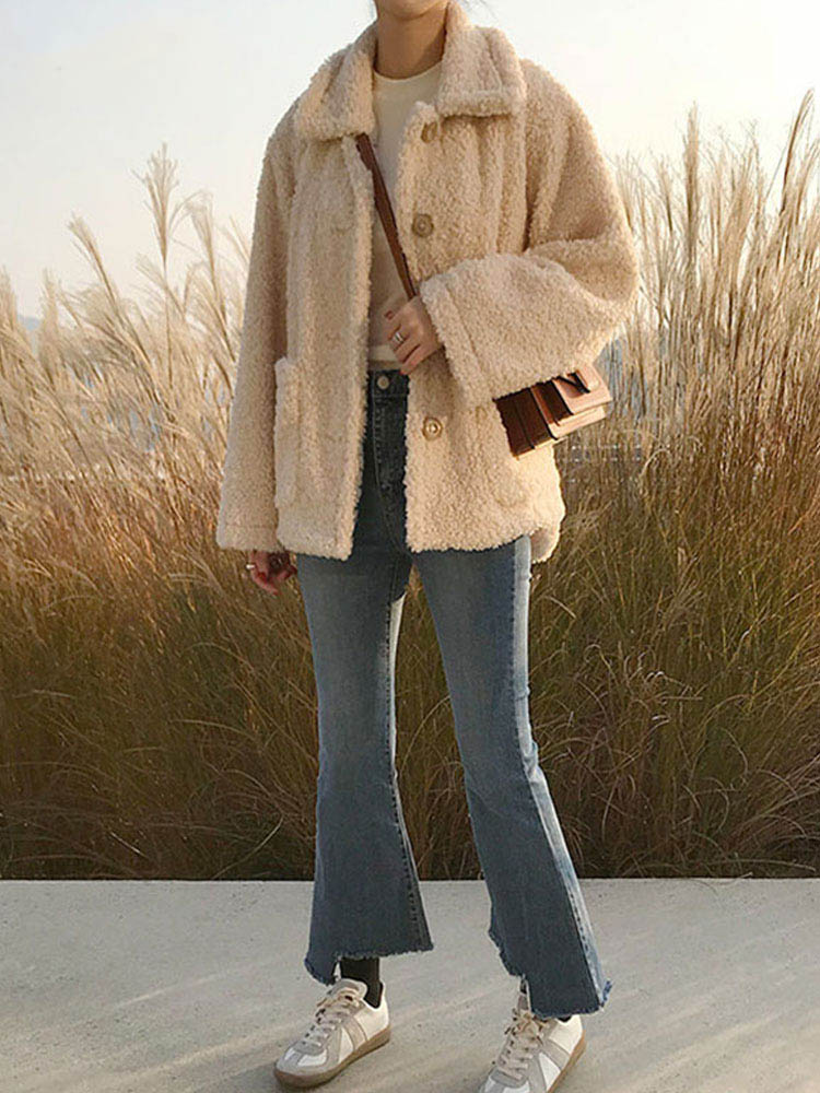 Women's Teddy Jacket | Cosy and Chic-Beige-M-State of Style