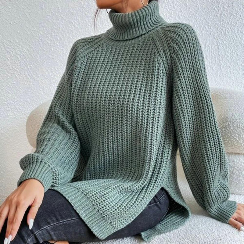 Women's Turtleneck Sweater - Velmora-Green-S-State of Style