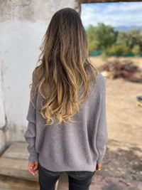 Women's V-Neck Sweater - Camille-Grey-S-State of Style