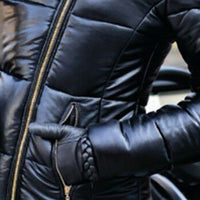 Women's Winter Down Jacket | Warm Hooded Coat-Black-Brown-S-State of Style