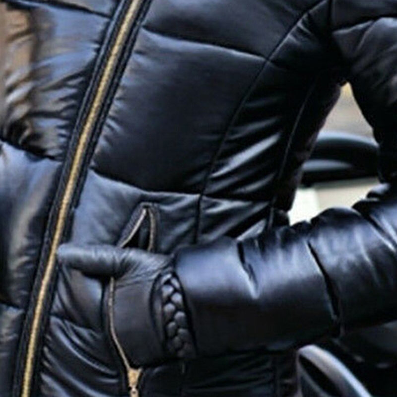 Women's Winter Down Jacket | Warm Hooded Coat-Black-Brown-S-State of Style