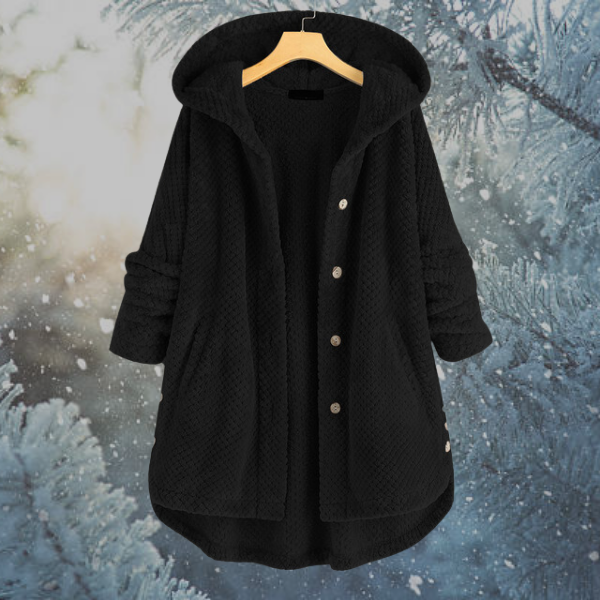 Women's Winter Fleece Jacket with Hood - Nova-Black-S-State of Style