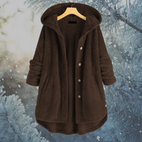 Women's Winter Fleece Jacket with Hood - Nova-Dark Brown-S-State of Style