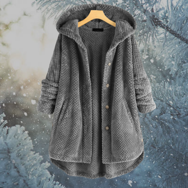 Women's Winter Fleece Jacket with Hood - Nova-Grey-S-State of Style