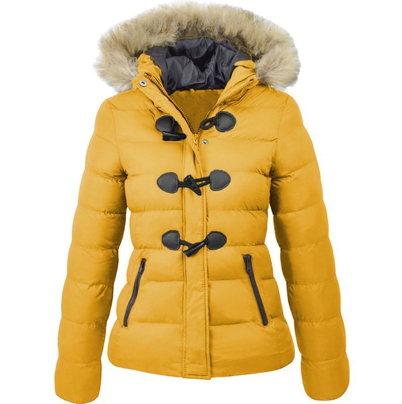 Women's Winter Jacket | Warm with Collar-Gold-S-State of Style
