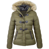 Women's Winter Jacket | Warm with Collar-Green-S-State of Style