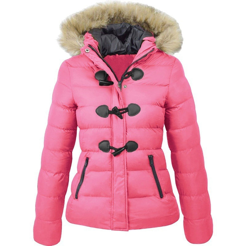 Women's Winter Jacket | Warm with Collar-Pink-S-State of Style