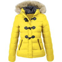 Women's Winter Jacket | Warm with Collar-Yellow-S-State of Style