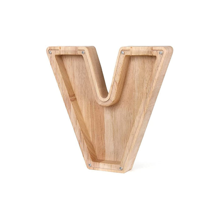 Wooden Alphabet Money Box - LetterSaver-V-State of Style