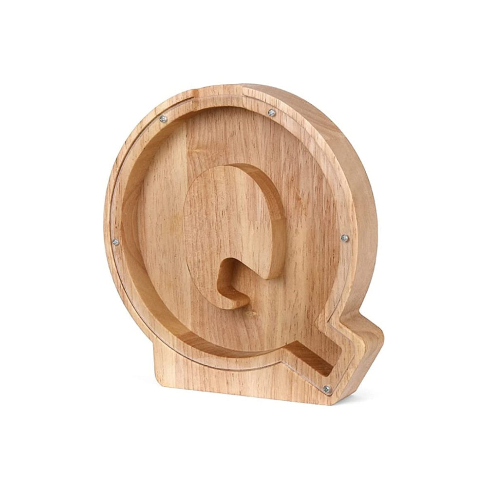 Wooden Alphabet Savings Box - LetterSaver-Q-State of Style