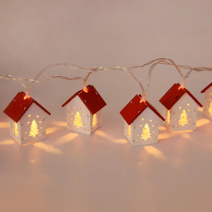 Wooden Christmas Houses with LED Lights - GlowHouse-Red-State of Style