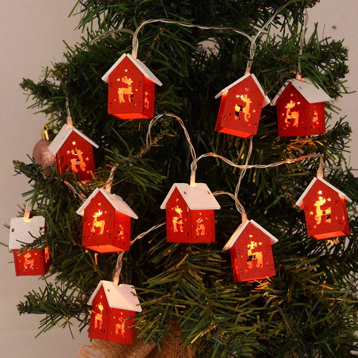 Wooden Christmas Houses with LED Lights - GlowHouse-Red-State of Style