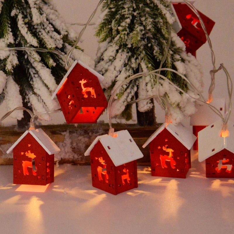 Wooden Christmas Houses with LED Lights - GlowHouse-Red-State of Style