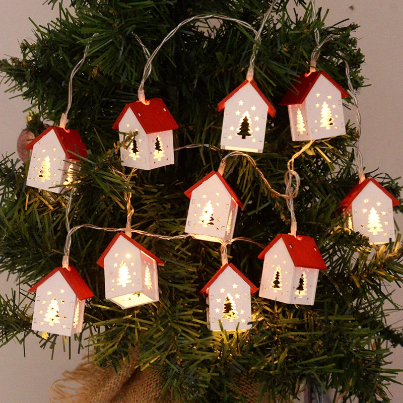 Wooden Christmas Houses with LED Lights - GlowHouse-Red-State of Style