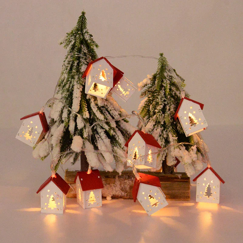 Wooden Christmas Houses with LED Lights - GlowHouse-White-State of Style