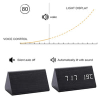 Wooden LED Clock with Voice Control - EcoClock-Black-block-State of Style