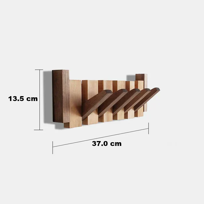 Wooden Piano Style Coat Rack - Melodia-Walnut and Beech wood-4 hooks-State of Style