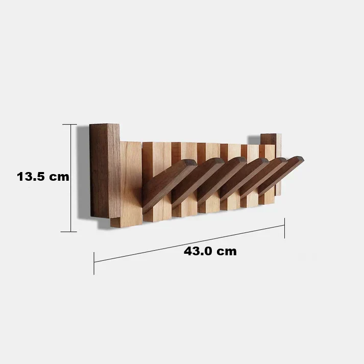 Wooden Piano Style Coat Rack - Melodia-Walnut and Beech wood-4 hooks-State of Style