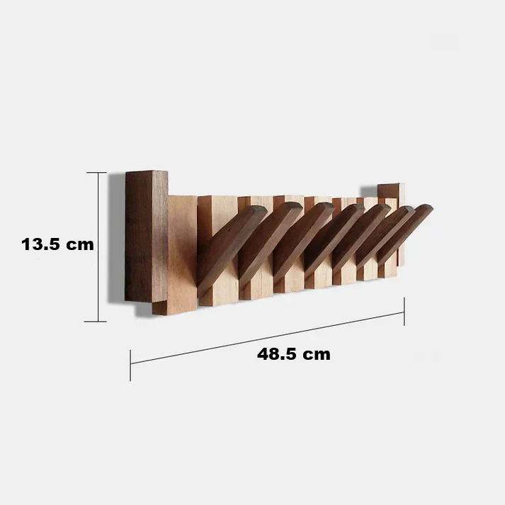 Wooden Piano Style Coat Rack - Melodia-Walnut and Beech wood-4 hooks-State of Style