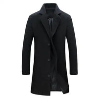 Woolen Men's Coat for Autumn and Winter - Tomas-Black-M-State of Style