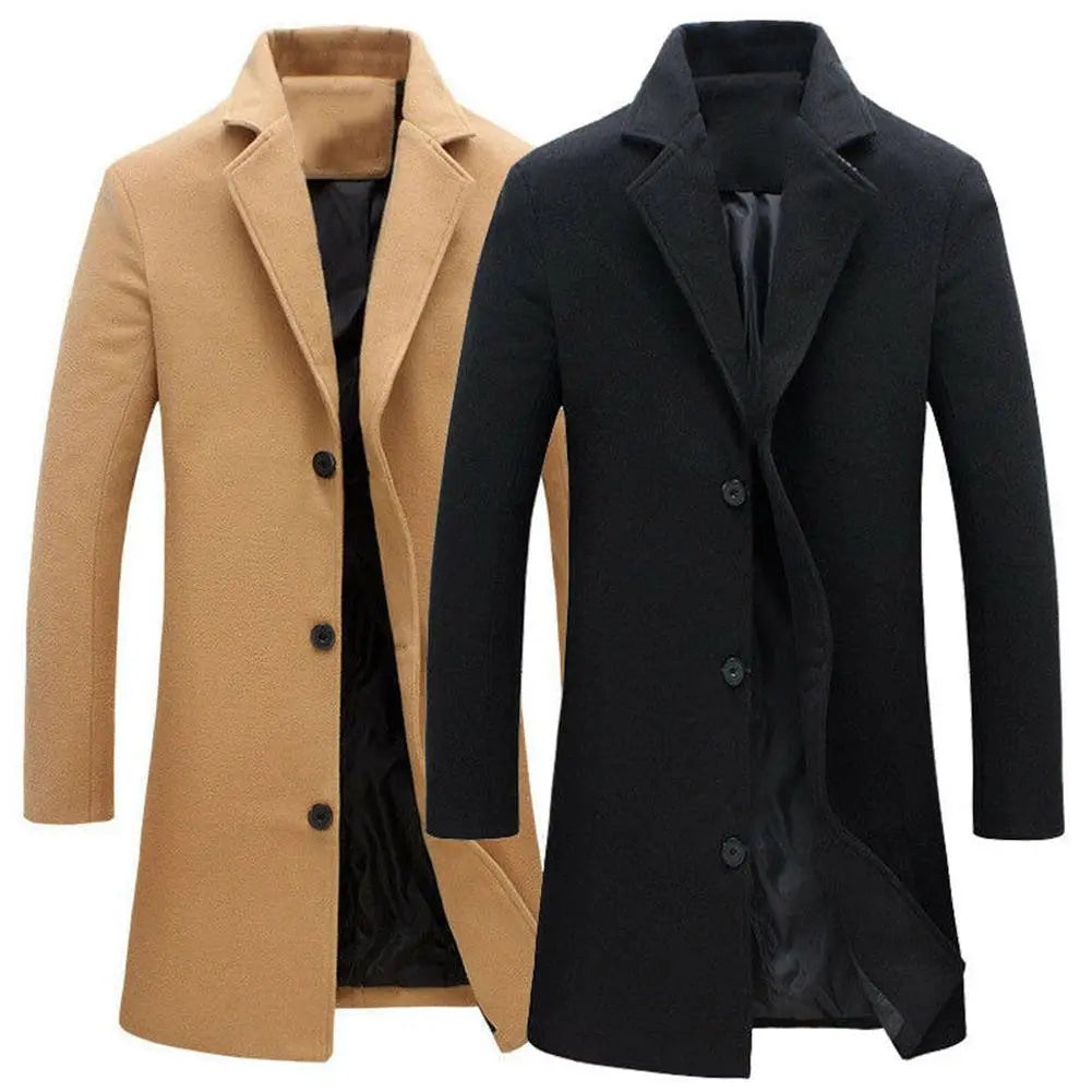 Woolen Men's Coat for Autumn and Winter - Tomas-Burgundy Red-M-State of Style