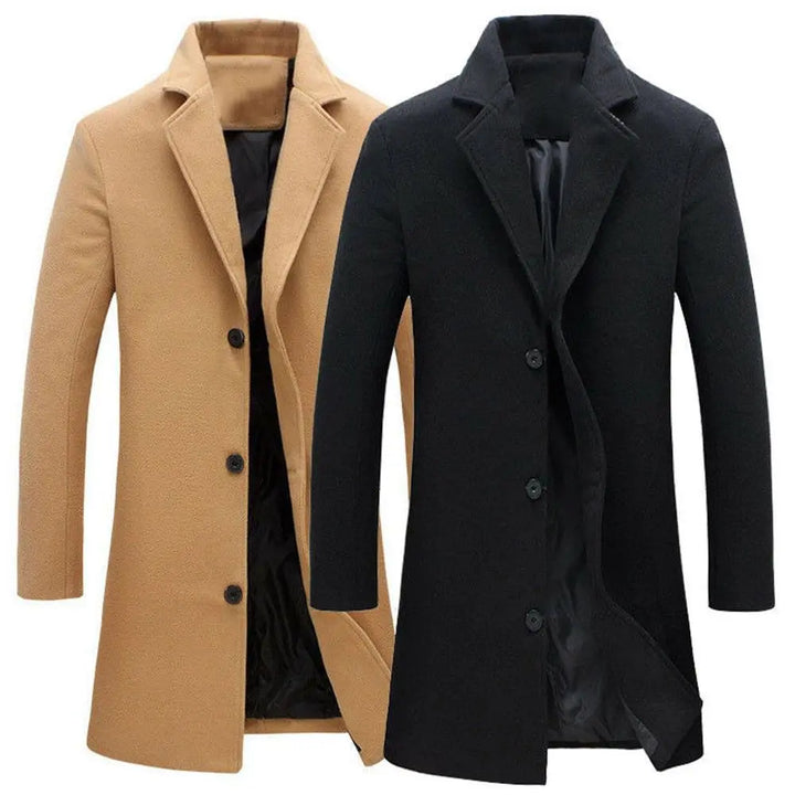 Woolen Men's Coat for Autumn and Winter - Tomas-Burgundy Red-M-State of Style