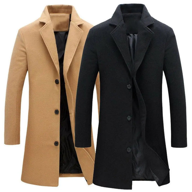 Woolen Men's Coat for Autumn and Winter - Tomas-Burgundy Red-M-State of Style