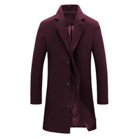 Woolen Men's Coat for Autumn and Winter - Tomas-Burgundy Red-M-State of Style