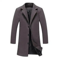 Woolen Men's Coat for Autumn and Winter - Tomas-Dark Grey-M-State of Style
