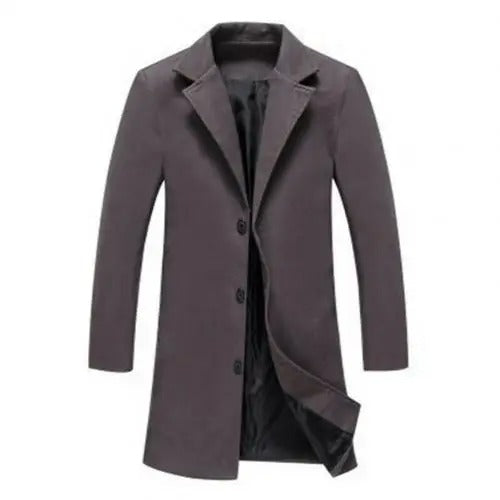 Woolen Men's Coat for Autumn and Winter - Tomas-Dark Grey-M-State of Style