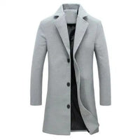 Woolen Men's Coat for Autumn and Winter - Tomas-Light Grey-M-State of Style
