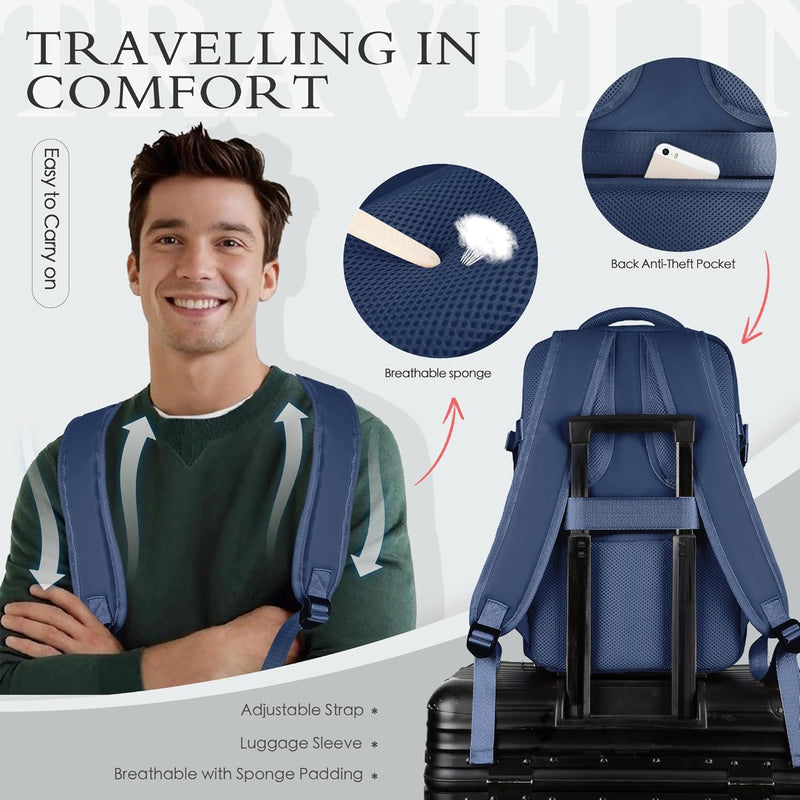 Airline Cabin Backpack with Laptop Compartment and Anti-Theft Pocket
