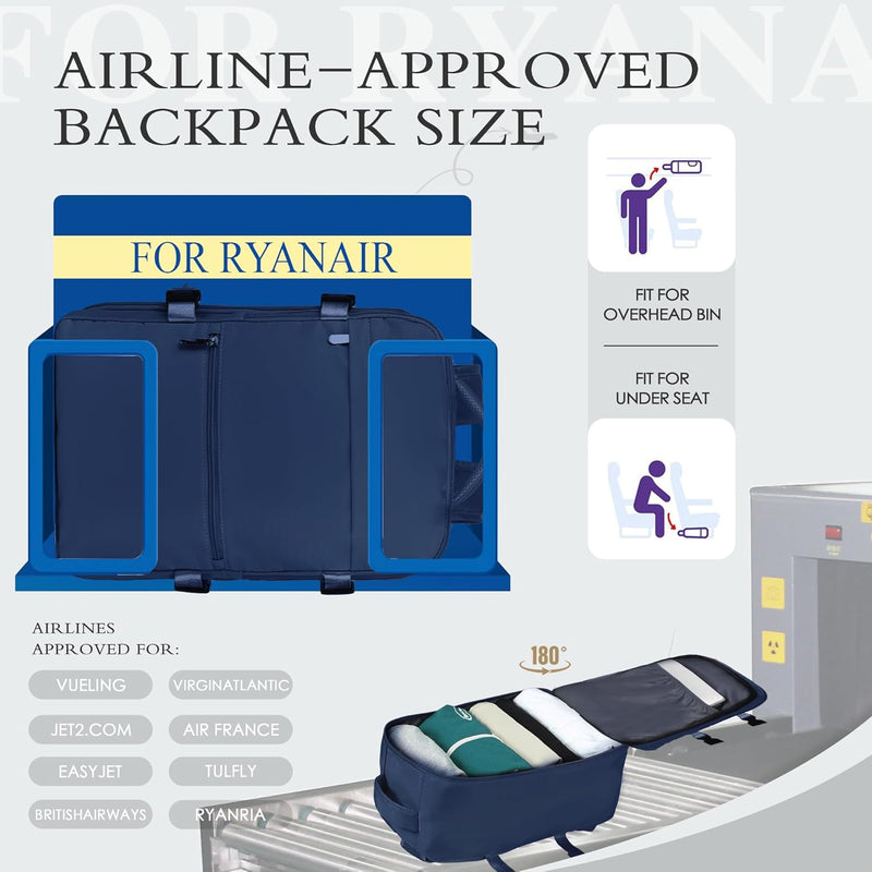 Airline Cabin Backpack with Laptop Compartment and Anti-Theft Pocket