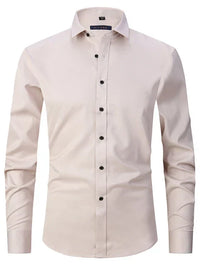 Wrinkle-Free Stretch Men's Shirt - Noah-Khaki-S-State of Style