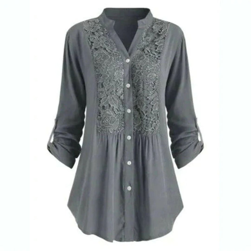 Xandra Blouse | Long & Elegant-Grey-S-State of Style