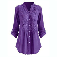 Xandra Blouse | Long & Elegant-Purple-S-State of Style