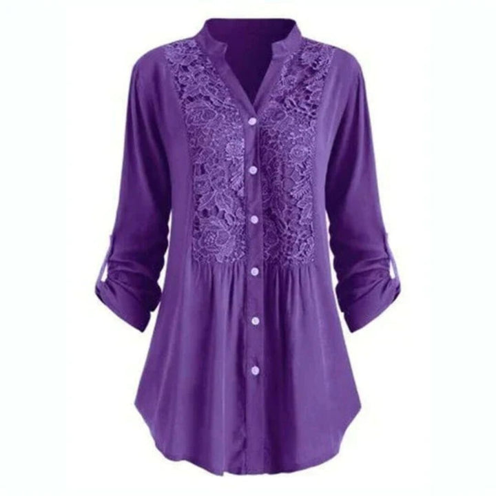 Xandra Blouse | Long & Elegant-Purple-S-State of Style