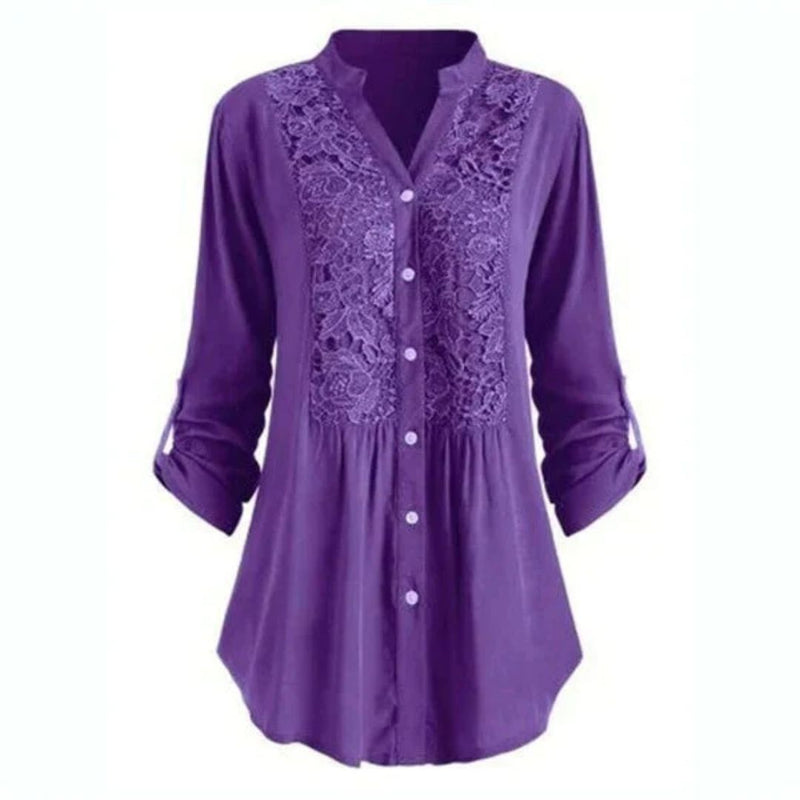 Xandra Blouse | Long & Elegant-Purple-S-State of Style