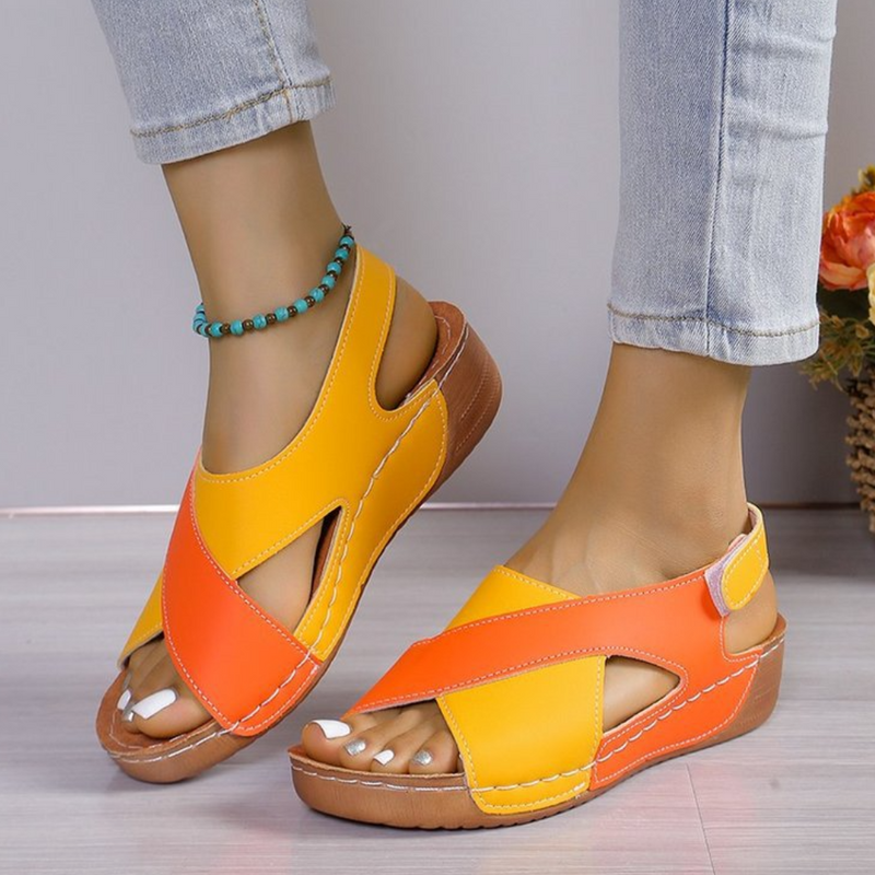 Yola - Comfortable Sandals-Orange-4.5-State of Style