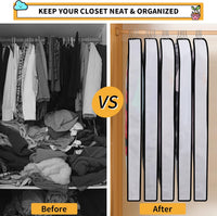 PEVA Garment Cover Set – 12-Pack Hanging Clothes Bags in 3 Sizes (Buy 1, Get 1 FREE)