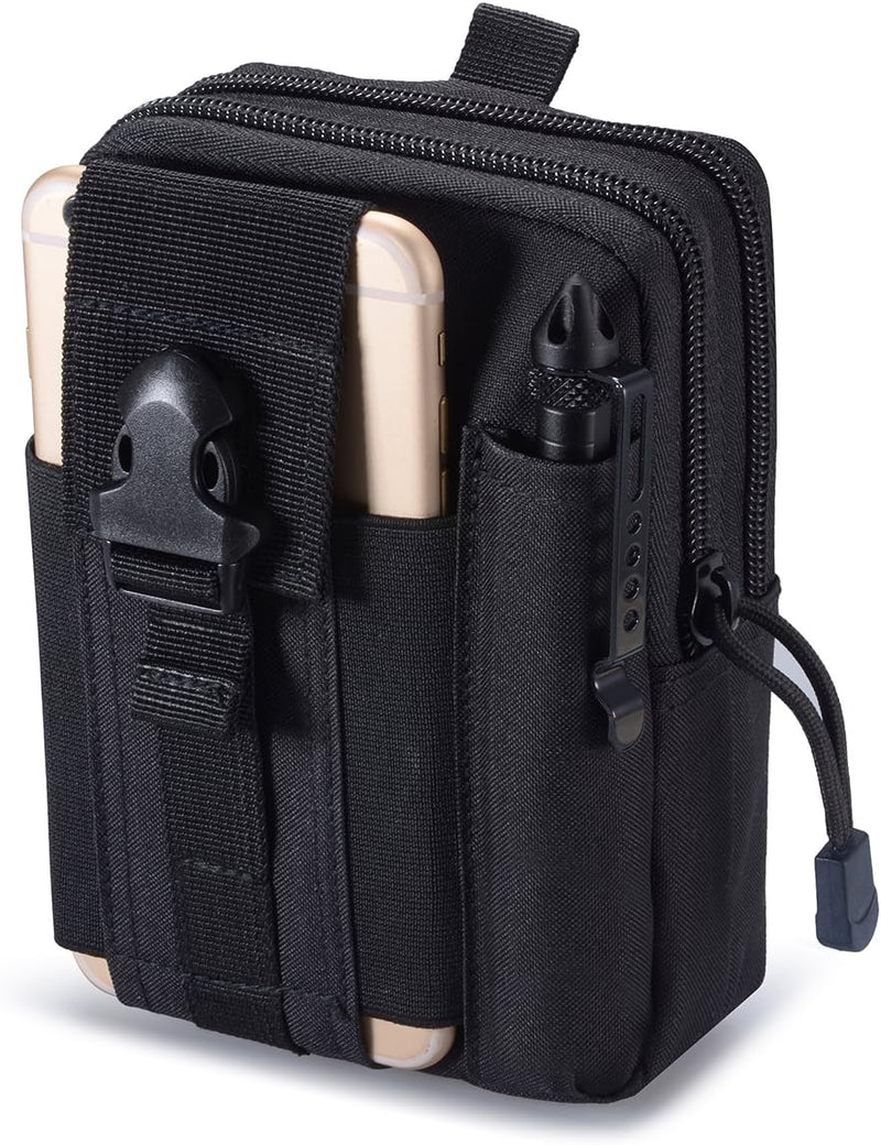 Compact Tactical Molle Pouch with Phone Holster and Utility Pockets – 1+1 FREE