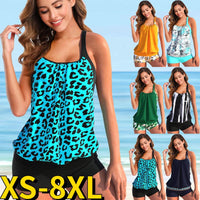 Zenny | Two-Tone Tankini Set-Black-S-State of Style